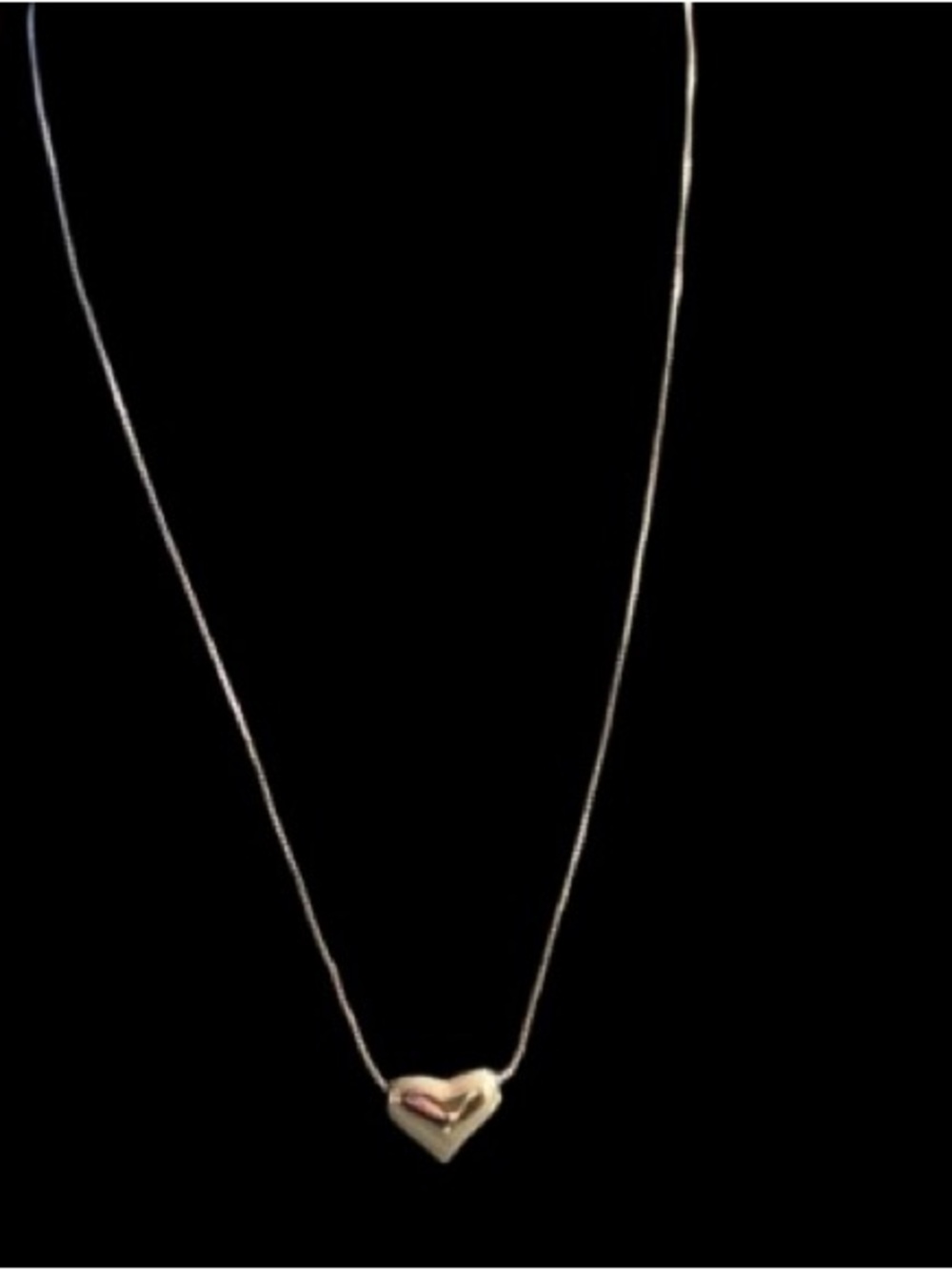 Stamped 925 Sterling Silver Necklace with Puffed Heart Pendant - Picture 5 of 7